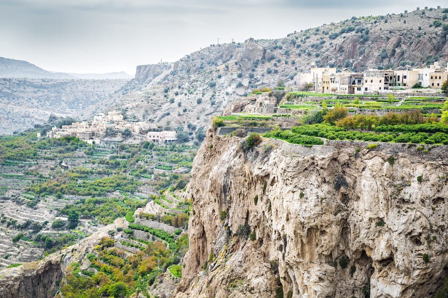 Image of landscape Saiq Plateau and terrace cultivation in Oman