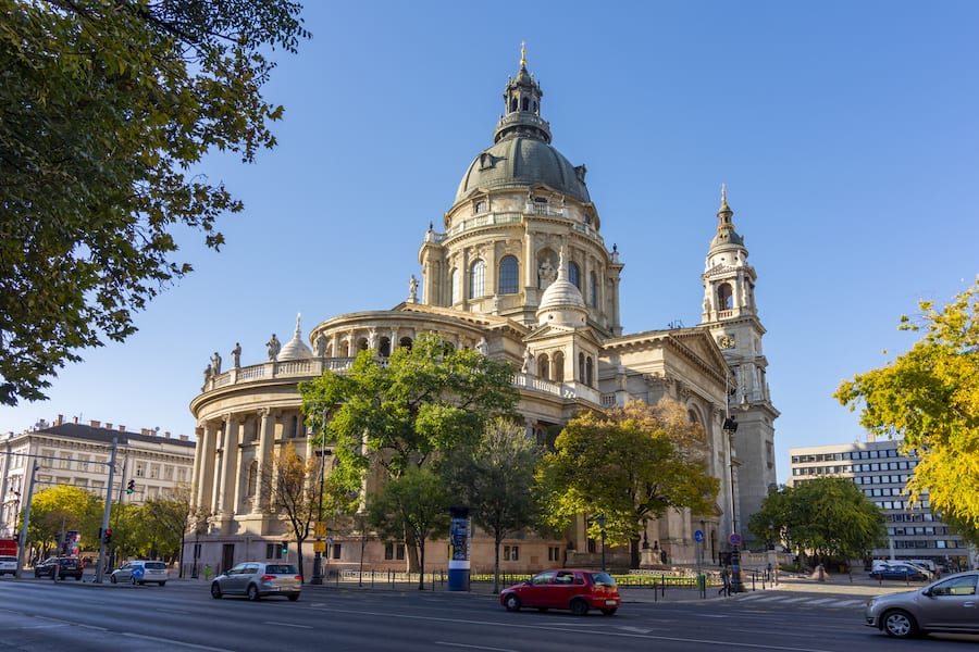 St. Stephen`s basilica in center of Budapest
