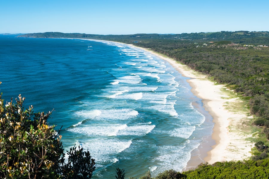 Byron Bay, New South Wales, Australia. Tallow Beach bordering Arakwal National Park