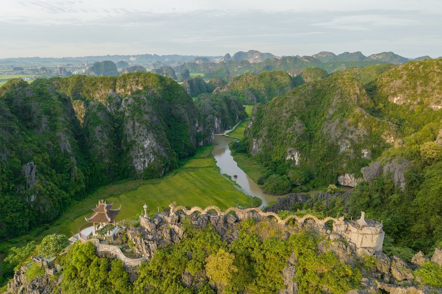 Mua Cave mountain viewpoint in Tam Coc, Ninh Binh, Vietnam. Popular destination.