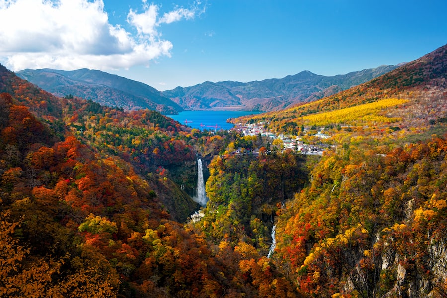 Autumn Colors seen from Akechidaira Observatory, Lake Chuzenji, Nikko, Japan