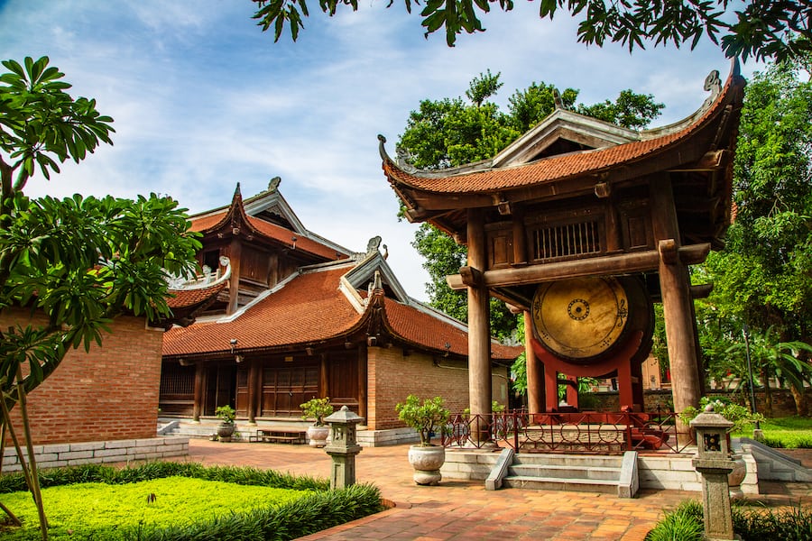 Drum tower in the Temple of Literature,hanoi,veitnam