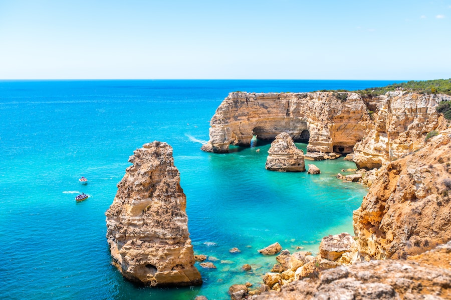 Carvoeiro - Praia da Marinha. Beautiful beach Marinha, Algarve, Portugal