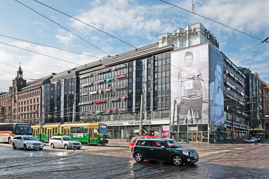 The Shopping Center Forum on Mannerheim Avenue (Mannerheimintie). Store complexes of located on five floors