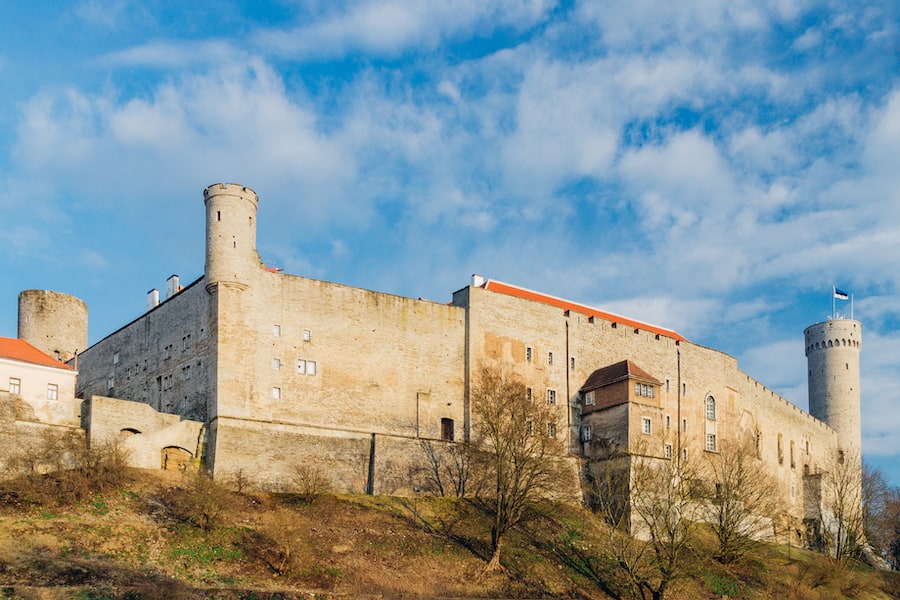 Toompea Castle by sunny day on early spring, Tallinn, Estonia