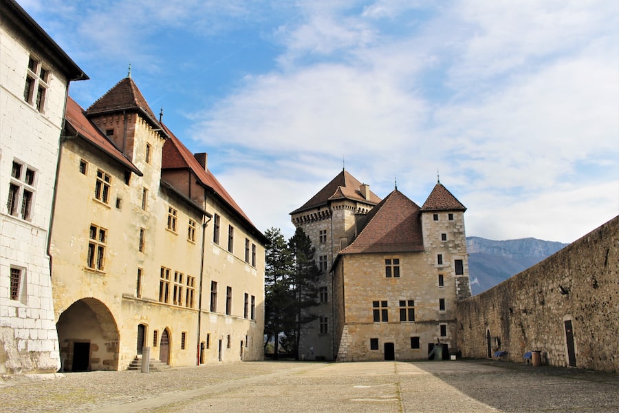FRANCE - Annecy Castle. Medieval architecture. Courtyard.