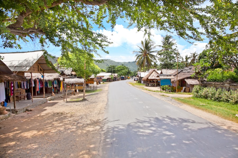 Main street in Kuta village. Lombok. Indonesia