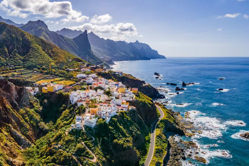 Landscape with coastal village at Tenerife, Canary Islands, Spain