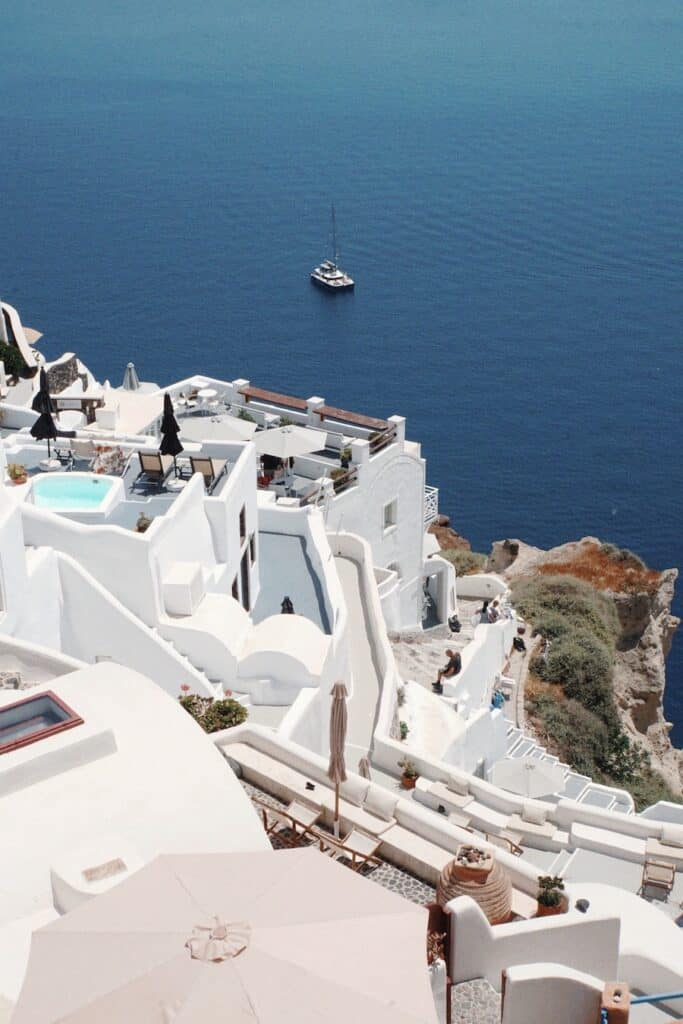 View of the houses in Santorini