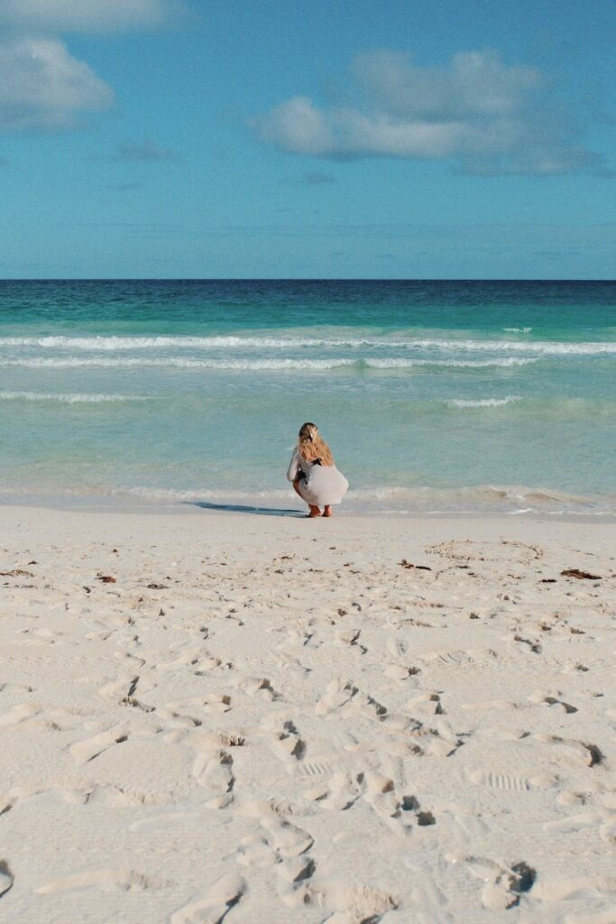 Girl on the beach in Tulum