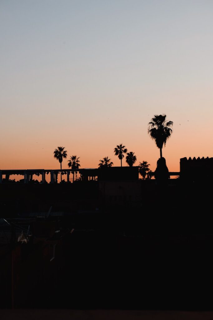 Sunset rooftop in Marrakech