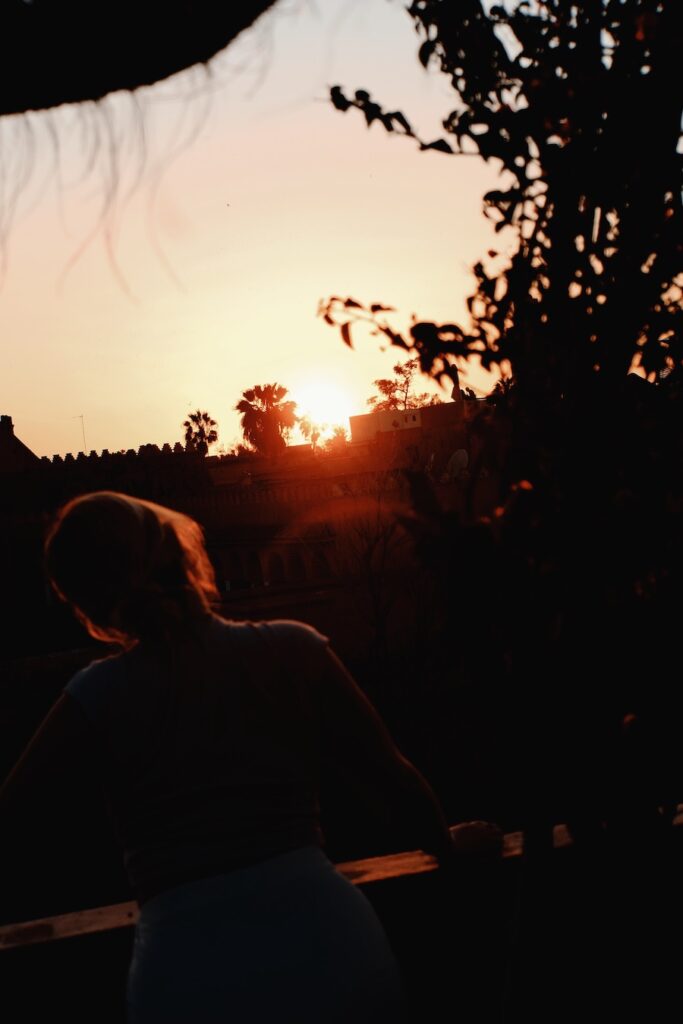 Sunset rooftop in Marrakech