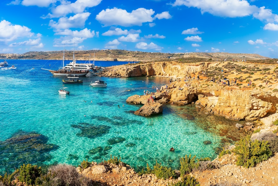 Landscape with Blue lagoon at Comino island, Malta